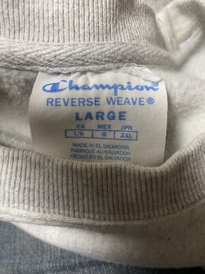 Champion Reverse Weave Sweatshirt Kansas Pullover Mens Large Gray