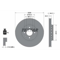 Textar 2X Bremsscheibe Vorne Ø280Mm AußEnbelüFtet FüR Renault Captur J5_ 1.2