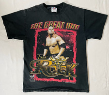 WWF Wrestling 2001 The Rock Dwayne Johnson T-Shirt Black Medium "The Great One"