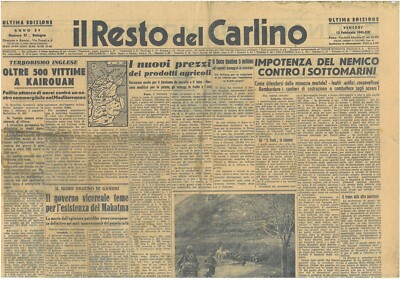 Il resto del Carlino 12 febbraio 1943 Giornali di guerra  