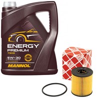 MotoröL Set 5W-30 5 Liter + ÖLfilter 32103 FüR Citroen C4 II Berlingo Peugeot