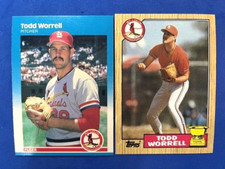 Todd Worrell 1987 Fleer & 1987 Topps All Star Rookie Gold Cup - Cardinals