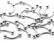 Lot of 25 316L Surgical Stainless Steel CURVED BARBELLS wholesale Choose Size