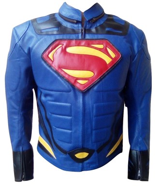 Men's Real Motorcycle Superman Jacket with Internal Armor Protection | eBay
