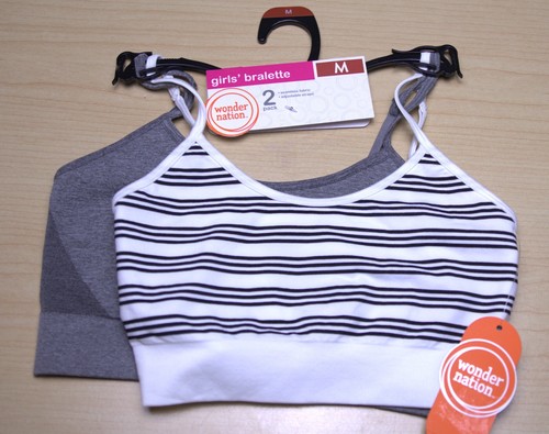 Wonder Nation Girls’ Bralette 2 Pack Medium size "Brand New"