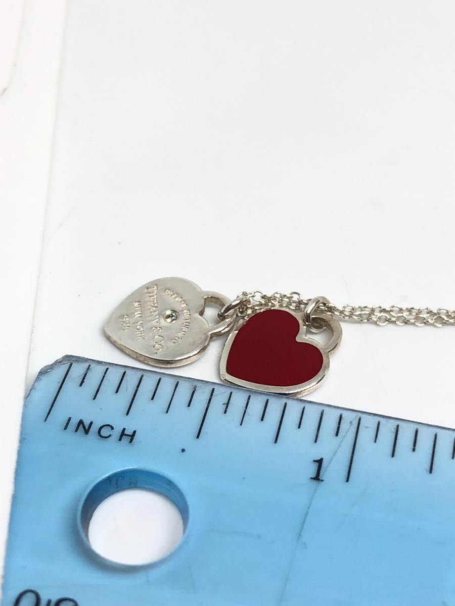 【Tiffany&Co】☆人気☆Tiffany Red Double Heart Tag Pendant Return to Tiffany®:Red Double Heart Tag Pendant in Silver