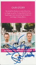 Bryan Cranston & Aaron Paul signed Dos Hombres advertising card PROOF