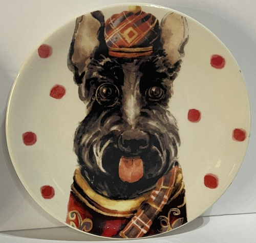 2 Magenta Black Lab Labrador Terrier Crazy Hat 6" Ceramic Plates - Picture 3 of 7