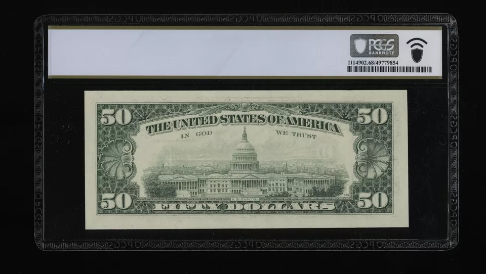 DBR 1993 $50 Cleveland STAR Fr. 2125-D* SuperGem PCGS-B 68 PPQ Serial D00508121* - Image 2 of 2