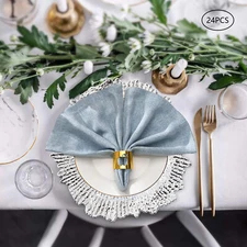 24pcs Plates Decor 13"Plastic Plate Chargers Coral Reef Texture Tableware Party