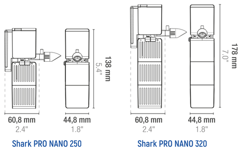 SICCE SHARK PRO NANO 320 FILTRO INTERNO PER ACQUARIO FINO A 75 LITRI - Foto 3 di 7