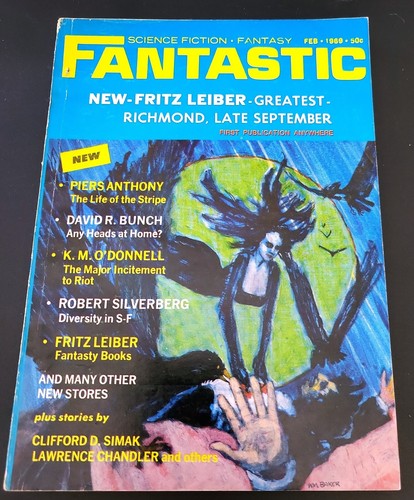 Fantastic February 1969 Digest Piers Anthony/Robert Silverberg/Cliff Simak FINE