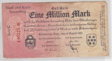 1 Million Mark Banknote City and District Sonneberg 14.08.1923 (135305)