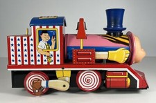 Vintage Daiya Tin Battery Operated Cheerful Choo Choo Train Engine Japan