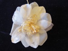 Vintage Millinery Flower Ivory w/ Beige 3  embellishment for Hair Bridal Hat K66