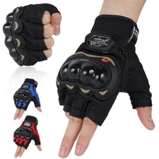 Motorcycle Riding Half Finger Gloves Rubber Antiskid Hard Shell Protective Glove