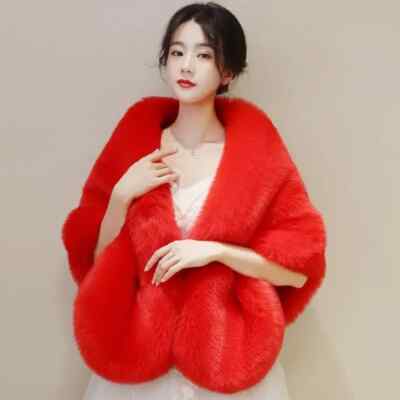 Autumn women's open stitch solid color shawl with faux fur flocked short cape