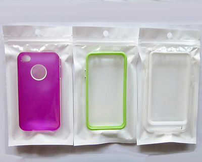 ZipLock White Clear Plastic Packaging Retail Display Hanging Bags Wholesale Lot