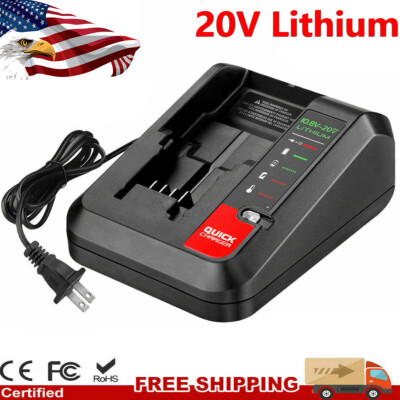 20V MAX Rapid charger for Black&Decker and Porter Cable 20 Volt Lithium Battery