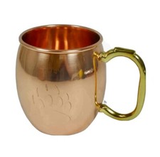 Taza de mula Moscú de cobre macizo de Big Sky Carvers Bear Track Design 16 oz
