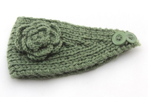 Fascia per capelli XL donna invernale elegante floreale maglia lana paraorecchie - Foto 11 di 16