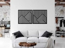 3D DECORATIVE GEOMETRIC PANELS, MODERN WALL DECORATION, BLACK