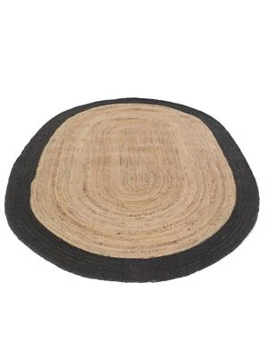 Tapis ovale en jute tapis tressé 100 % naturel décoration vivante tapis rusti... - Photo 1/4