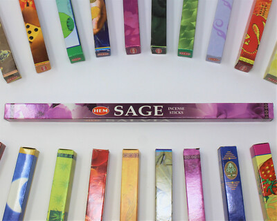 Hem Sage Incense Sticks - Five 8-Stick Boxes! (40 Sticks Total)