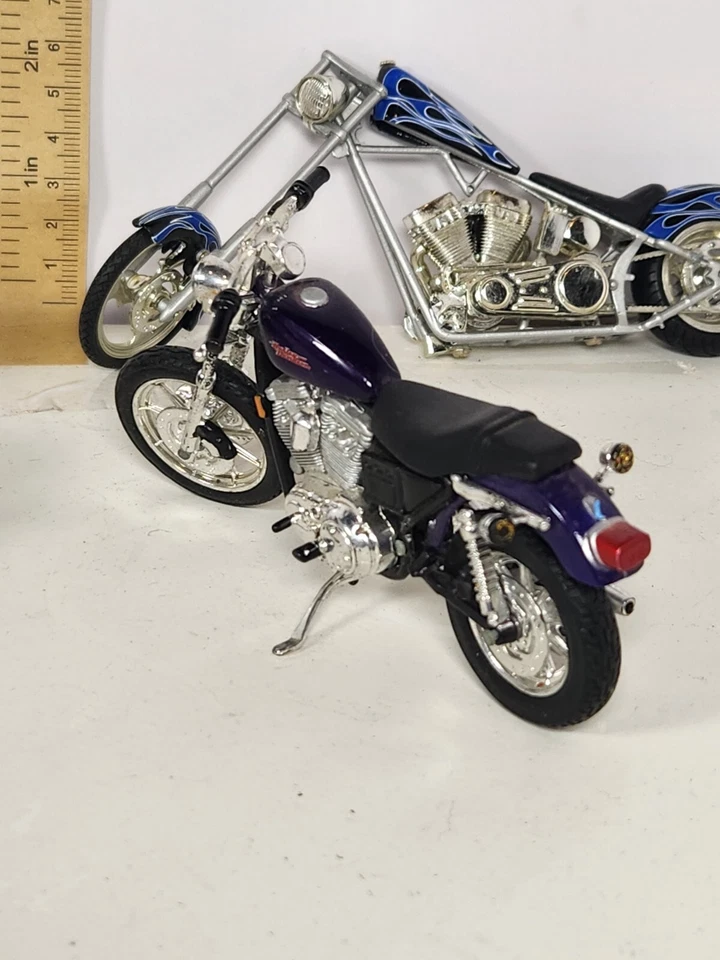 3 neumáticos de goma plástica diecast metal 1:18 Maisto Harley Davidson 1200 para motocicleta Foto 3 de 4