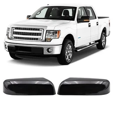 For 2009-2014 Ford F-150 Driver & Passenger Side  Mirror Cover Cap Gloss Black