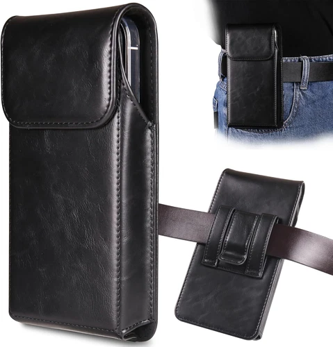 Leather Pouch Belt Clip Phone Holster Case For iPhone 16 15 14 13 12 11 Pro - Picture 1 of 9