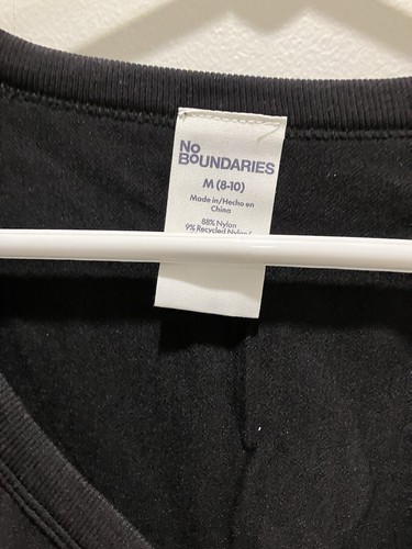 No Boundaries Misses V-Neck Long Sleeve Seamless Tee, Black Size Med (8-10) - Picture 4 of 5