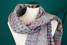 TIBET Baumwollmix-Schal in feinem Muster, Decke, Stola, Yoga, Schultertuch 904