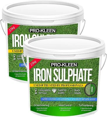 PRO-KLEEN ProKleen Iron Sulphate Grass Green Lawn Tonic Feed Soluble Damp Grade 5KG