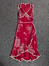 Xtreme Threads Midi Dress Size Small Red White Floral Y2K Ruffle Holiday Vintage