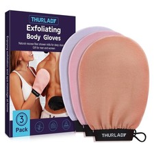 Korean Exfoliating Mitt - Exfoliating Gloves 3 Pack - Exfoliating Body Scrubb...
