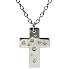 Tiffany  Co.  Necklace Dots Cross Diamond Pendant White Gold K18 750 WG 366630