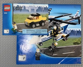 Lego 3658 City Police Helicopter Complete Set With Minifigures Manuals