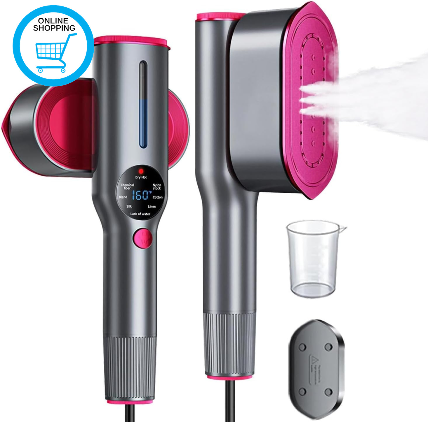 Travel Steamer for Clothes, Portable Steamer for Clothes, 1200W 2-In-1 Steam Iro
