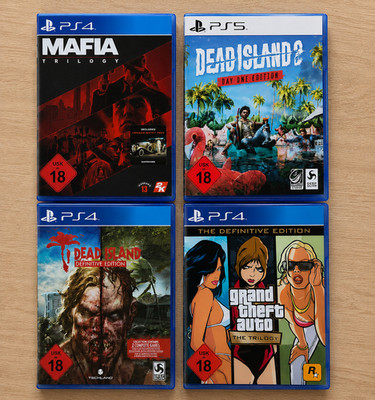 PS4/PS5 Spiele Sammlung Paket-Mafia Trilogy GTA Trilogy Dead Island 1+2 | TOP