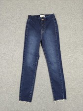 Free People We The Free Jeans Womens 29 Blue High Rise Skinny Raw Hem Denim