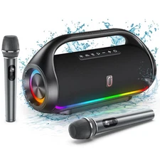 Portable Bluetooth Speaker With Light Powerful Stereo Deep Bass Sound For XMAS