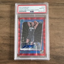 🔥 Jalen Suggs 2021 Donruss Rated Rookie Auto Red Laser /49 PSA 10 GEM MINT 🔥
