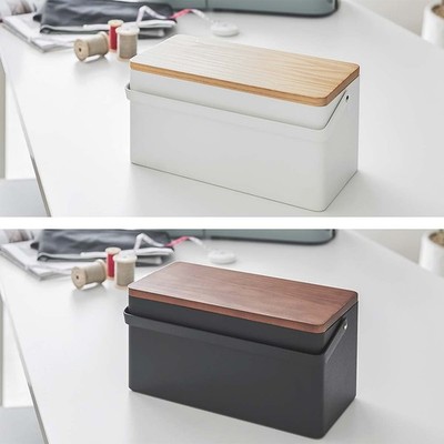 Yamazaki Home Nähkasten Nähkästchen mit Deckel Griff und Nadelkissen