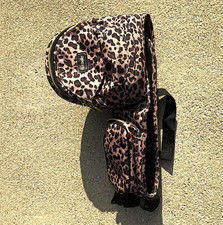 TushBaby Hip Seat Carrier Leopard Brown/Black Adjustable w/ Storage Pocket