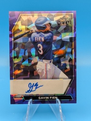 Gavin Fien 2026 Leaf Metal Baseball Base Auto Blue Cracked Ice 1/1 Nationals
