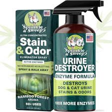 Urine Destroyer Enzyme Cleaner Spray  Cat  Dog Urine Stain and Odor Eliminator