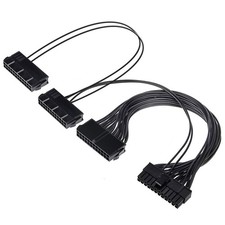 ATX 24 Pin Male 1 to 3 Ports Female Power Supply PSU Splitter Cable