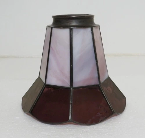 Vintage Stained Slag Glass Panel Lamp Sconce Chandelier Shade Tiffany Style