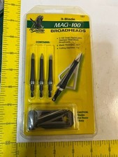 Satellite MAG-100 Stainless Steel 3-Blade 100 Grain Broadheads, .027&rdquo;, 1-1/8